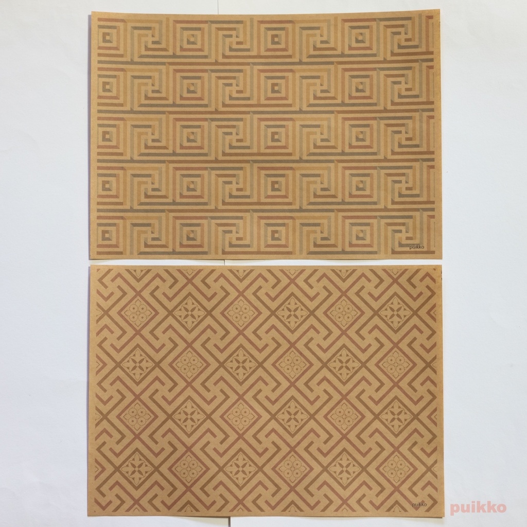 紙製ブックカバー ギリシャ模様1(カラー)(5枚セット)