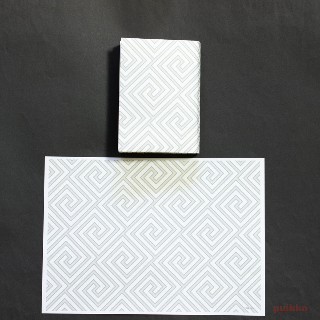 紙製ブックカバー ギリシャ模様1(カラー)(5枚セット)