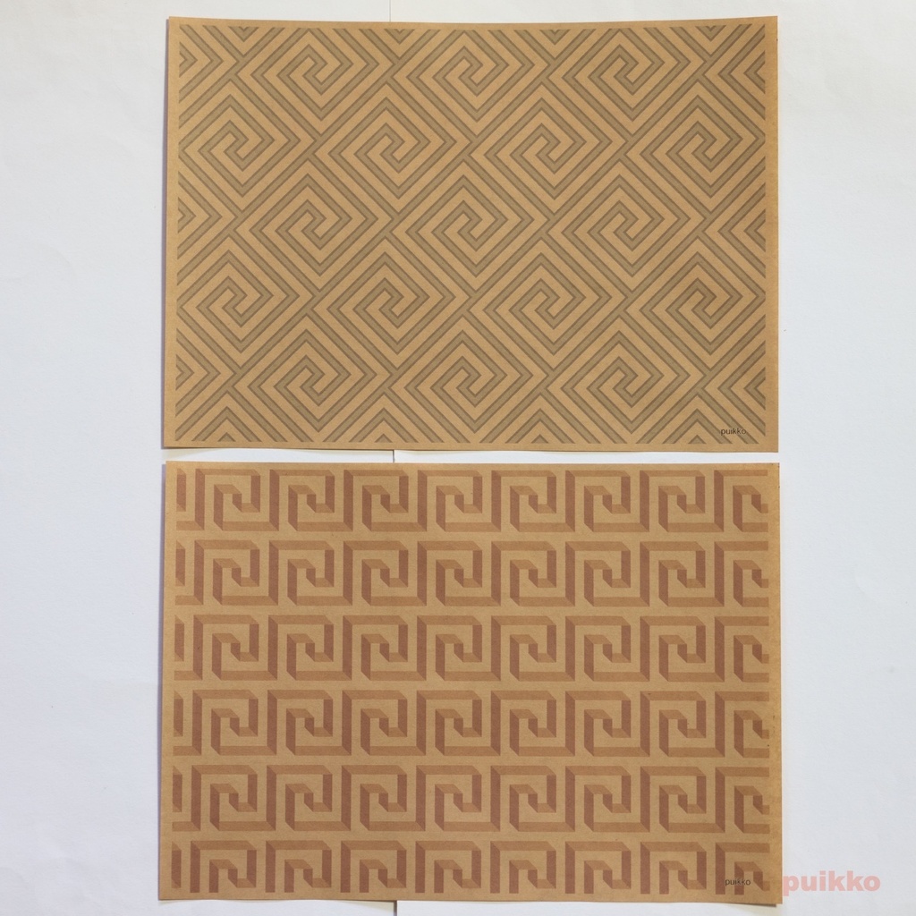 紙製ブックカバー ギリシャ模様1(カラー)(5枚セット)