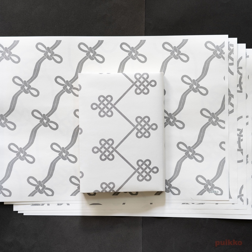 紙製ブックカバー 飾り結び(5枚セット)