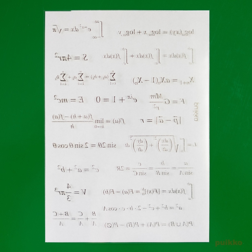 レジン封入用フィルム 数式2 箔押し