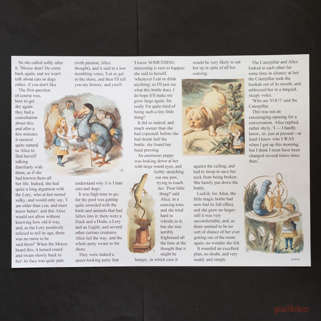 紙製ブックカバー 「不思議の国のアリス」6(彩色版) A3判(5枚セット)