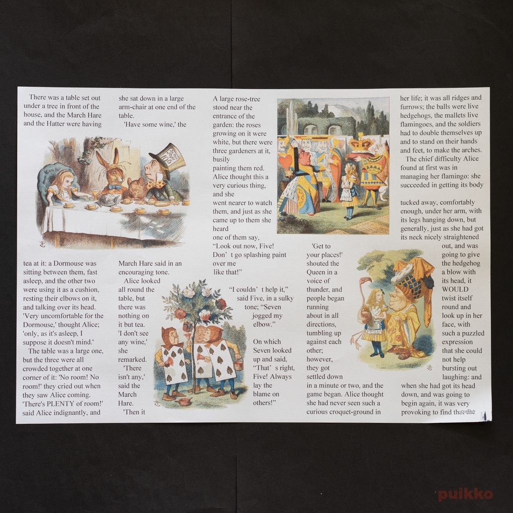 紙製ブックカバー 「不思議の国のアリス」6(彩色版) A3判(5枚セット)