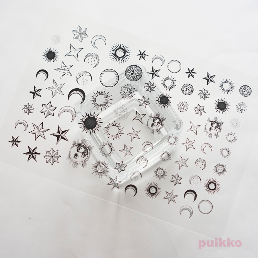 レトロな星 月 太陽 レジン封入用フィルム Puikko Booth