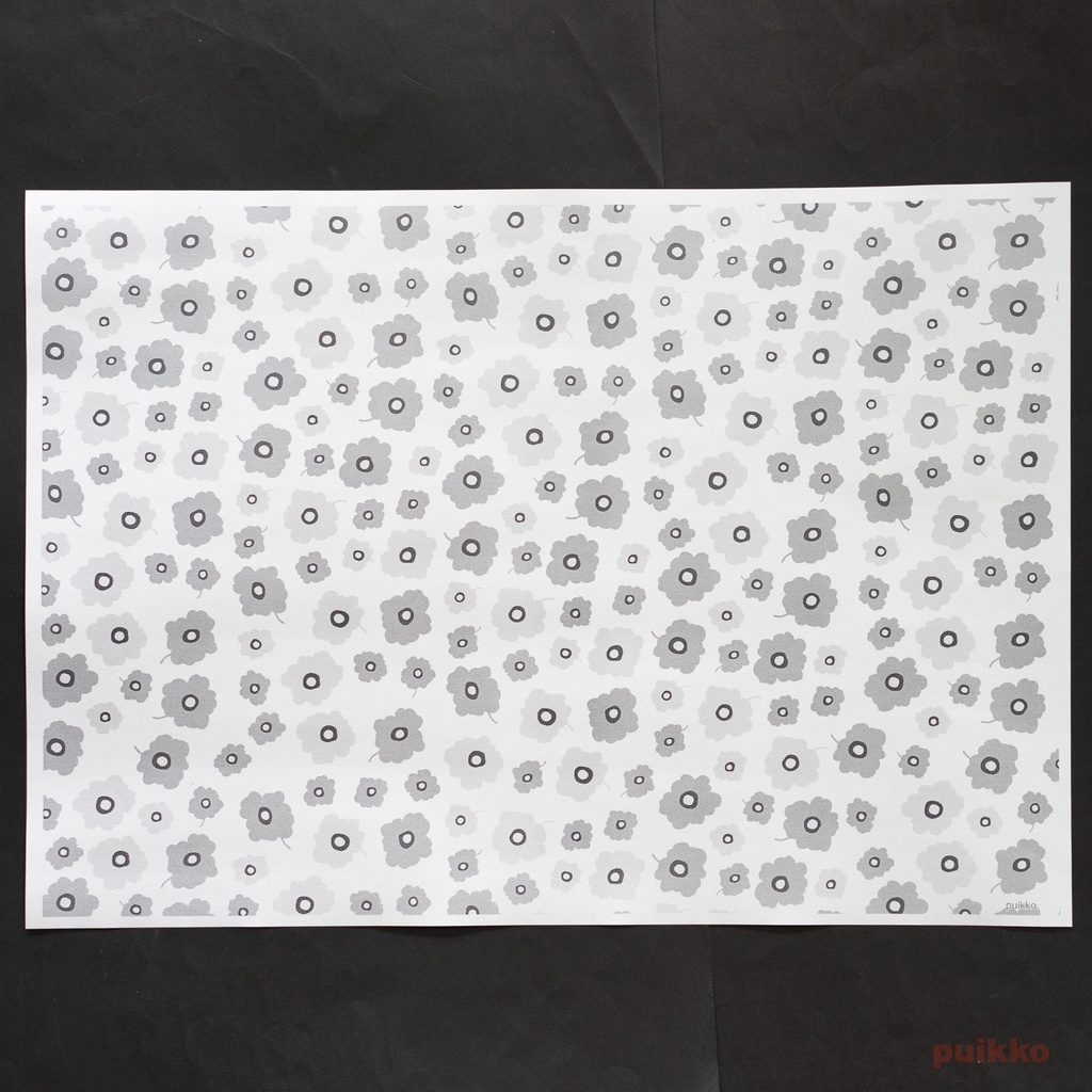 紙製ブックカバー 北欧パターン(モノクロ) A3判(5枚セット)