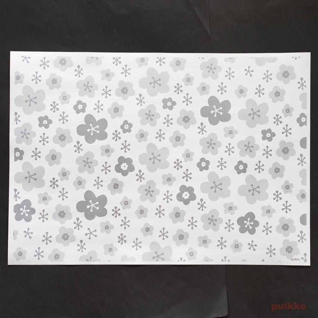 紙製ブックカバー 北欧パターン(モノクロ) A3判(5枚セット)