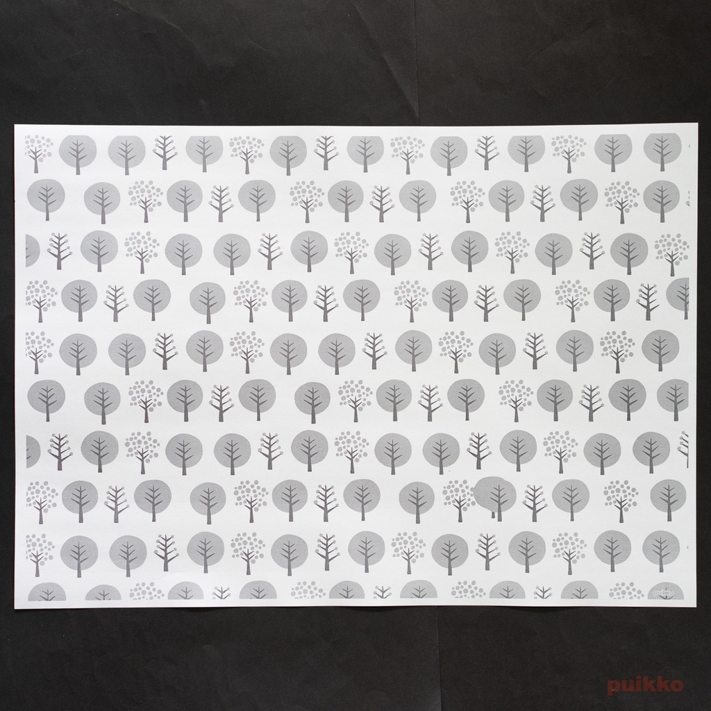 紙製ブックカバー 北欧パターン(モノクロ) A3判(5枚セット)