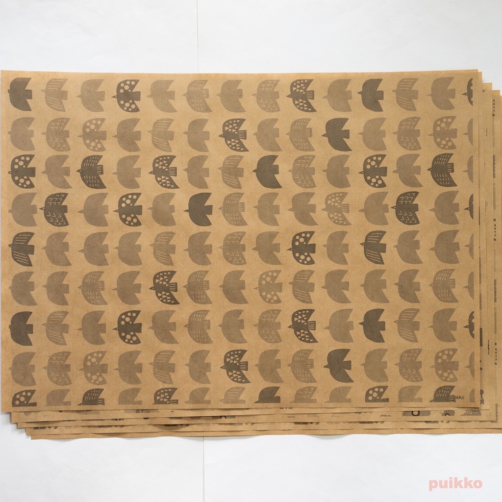 紙製ブックカバー　北欧パターン（モノクロ）　A3判（5枚セット）