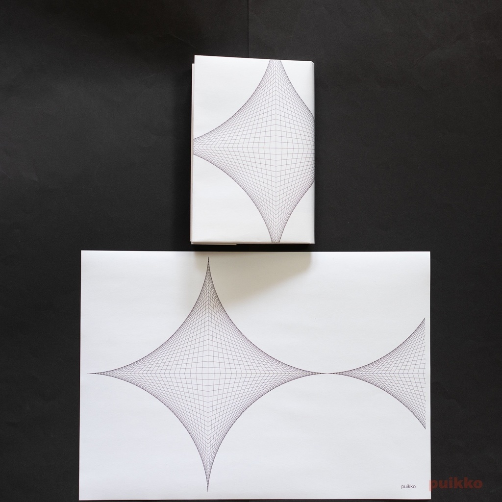 紙製ブックカバー 直線・曲線による幾何学模様(5枚セット)