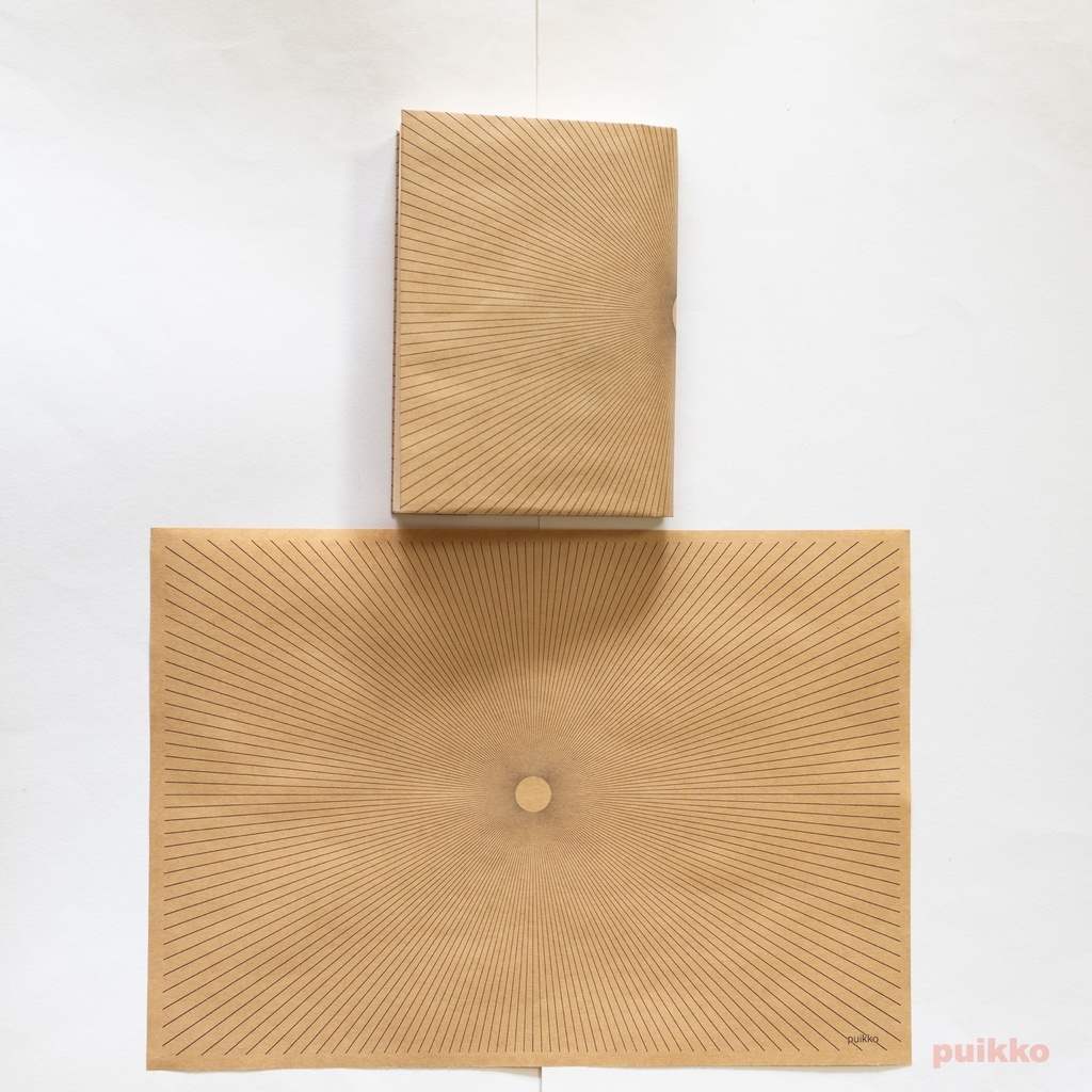 紙製ブックカバー 直線・曲線による幾何学模様(5枚セット)