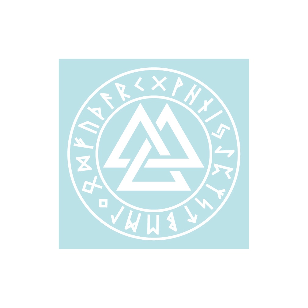 ステッカー 北欧シンボル ヴァルクヌート+ルーン文字