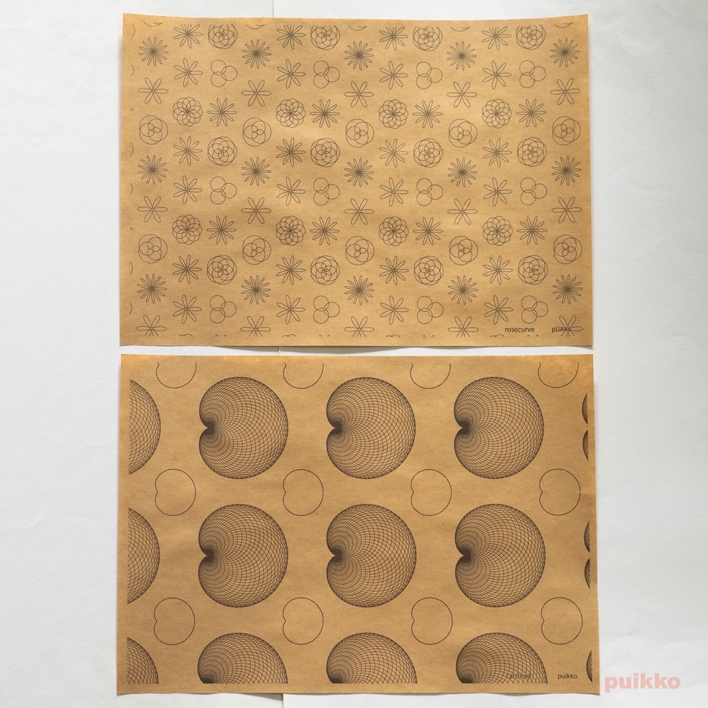 紙製ブックカバー 数学柄2(5枚セット)