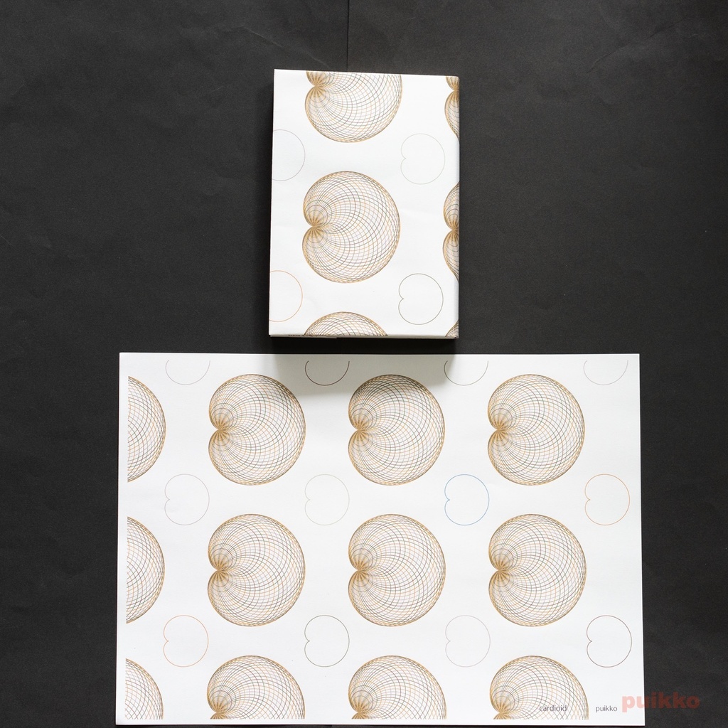 紙製ブックカバー 数学柄2 カラー(5枚セット)