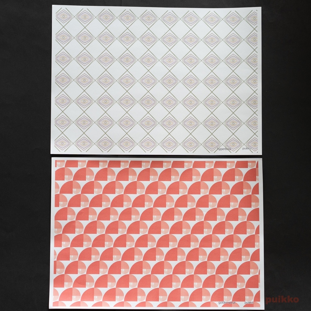 紙製ブックカバー 数学柄2 カラー(5枚セット)