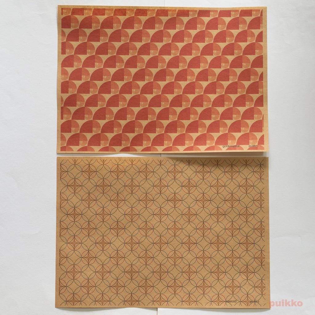 紙製ブックカバー 数学柄2 カラー(5枚セット)