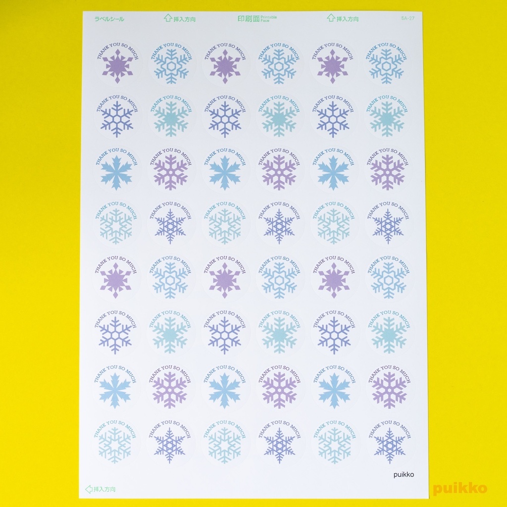 サンキューシール 雪の結晶