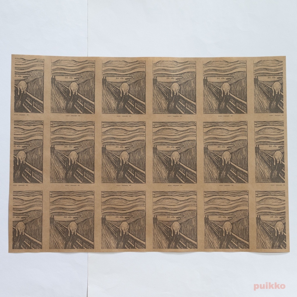 ■紙製ブックカバー ムンク「叫び」 A3判(5枚セット)