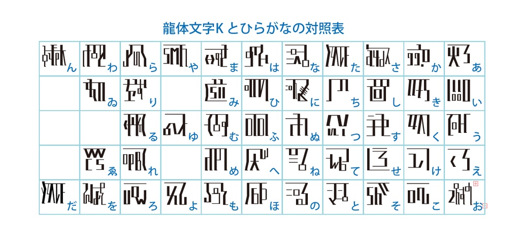 デジタルコンテンツ 龍体文字Kフォント