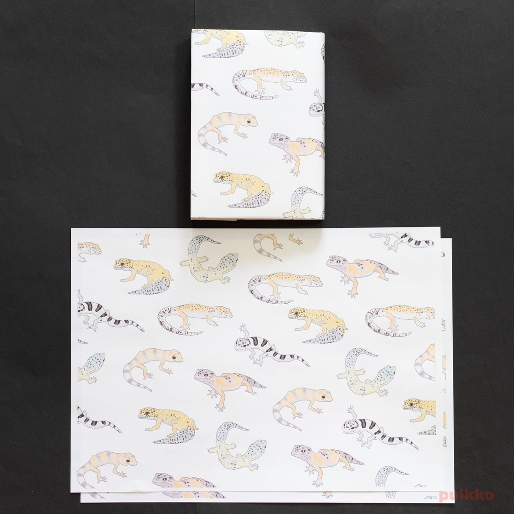 紙製ブックカバー レオパードゲッコー(カラー)(6枚セット)