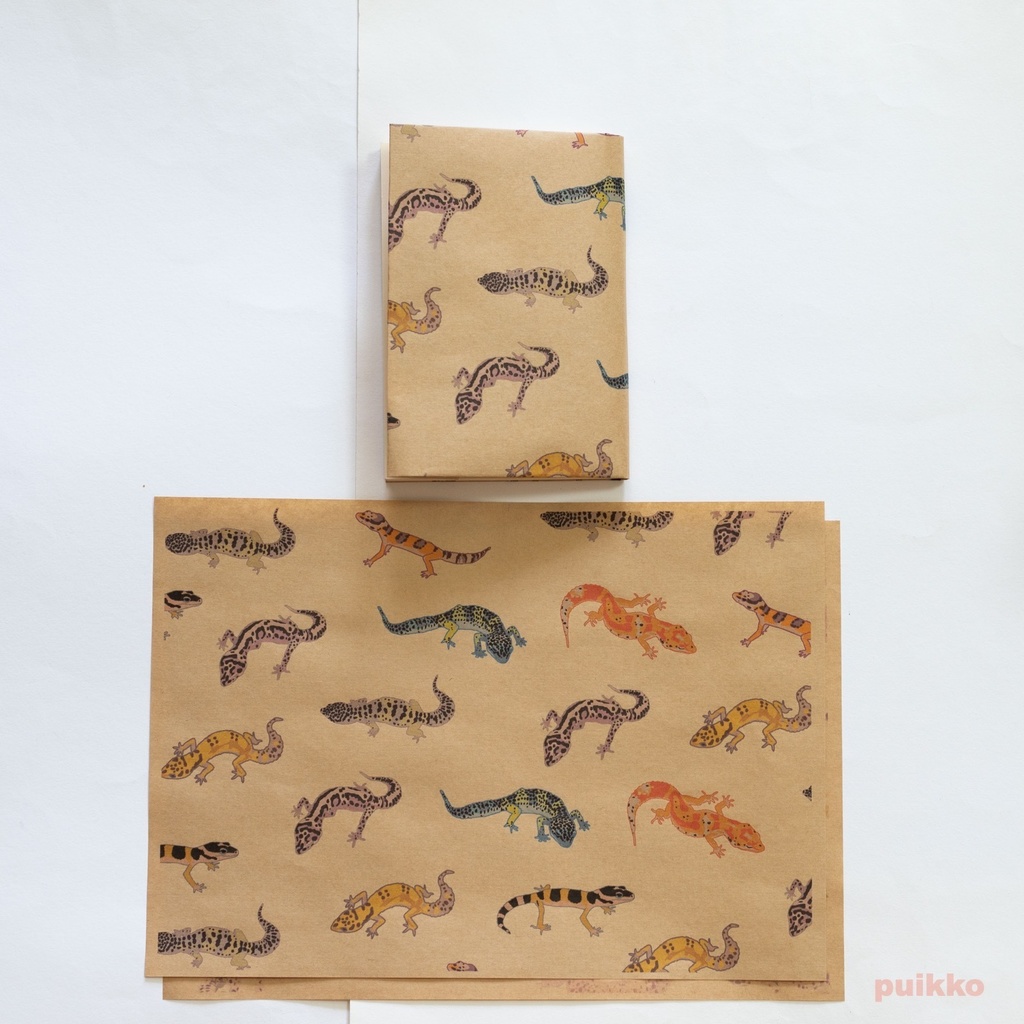 紙製ブックカバー レオパードゲッコー(カラー)(6枚セット)