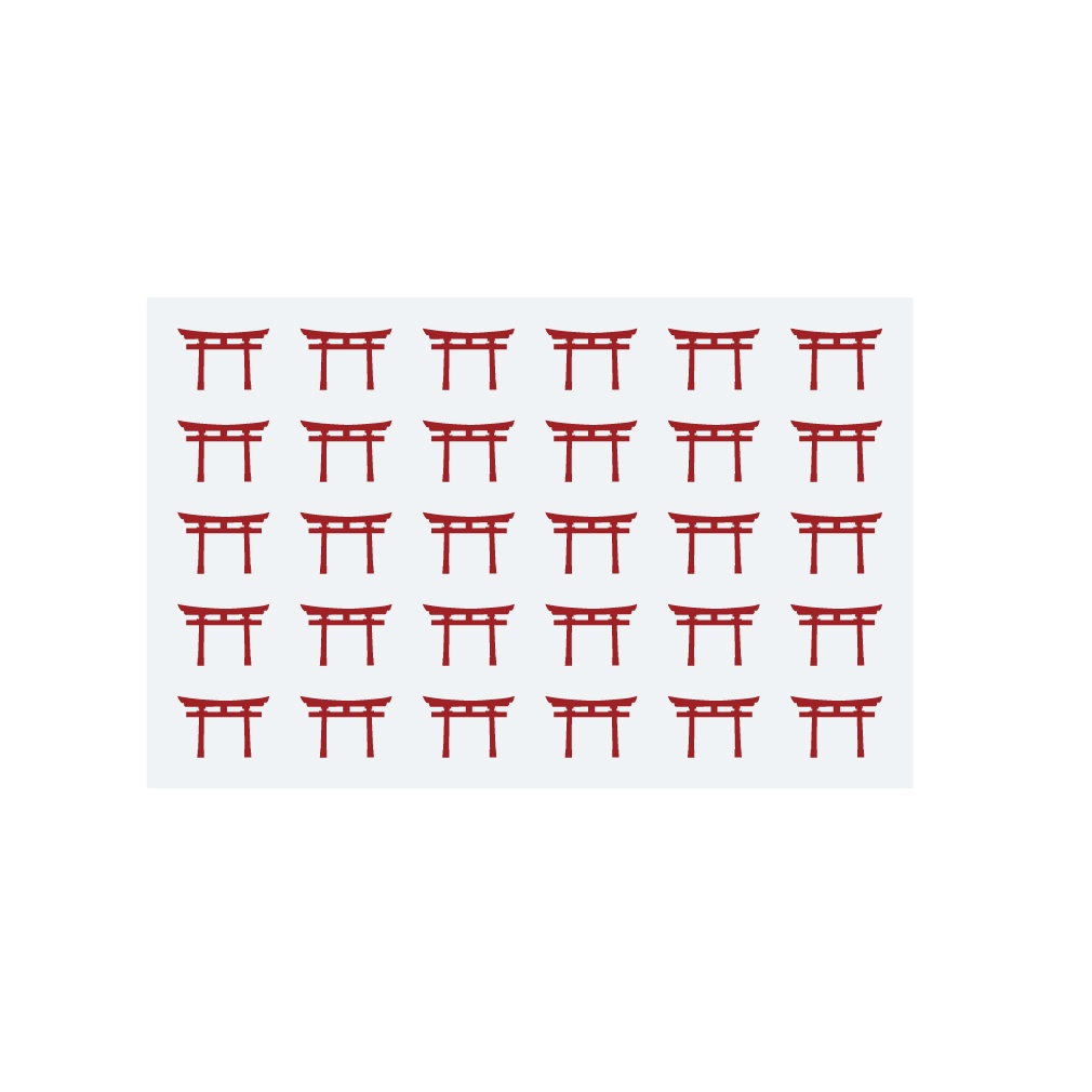 ステッカー　鳥居 15x10mm（30片）