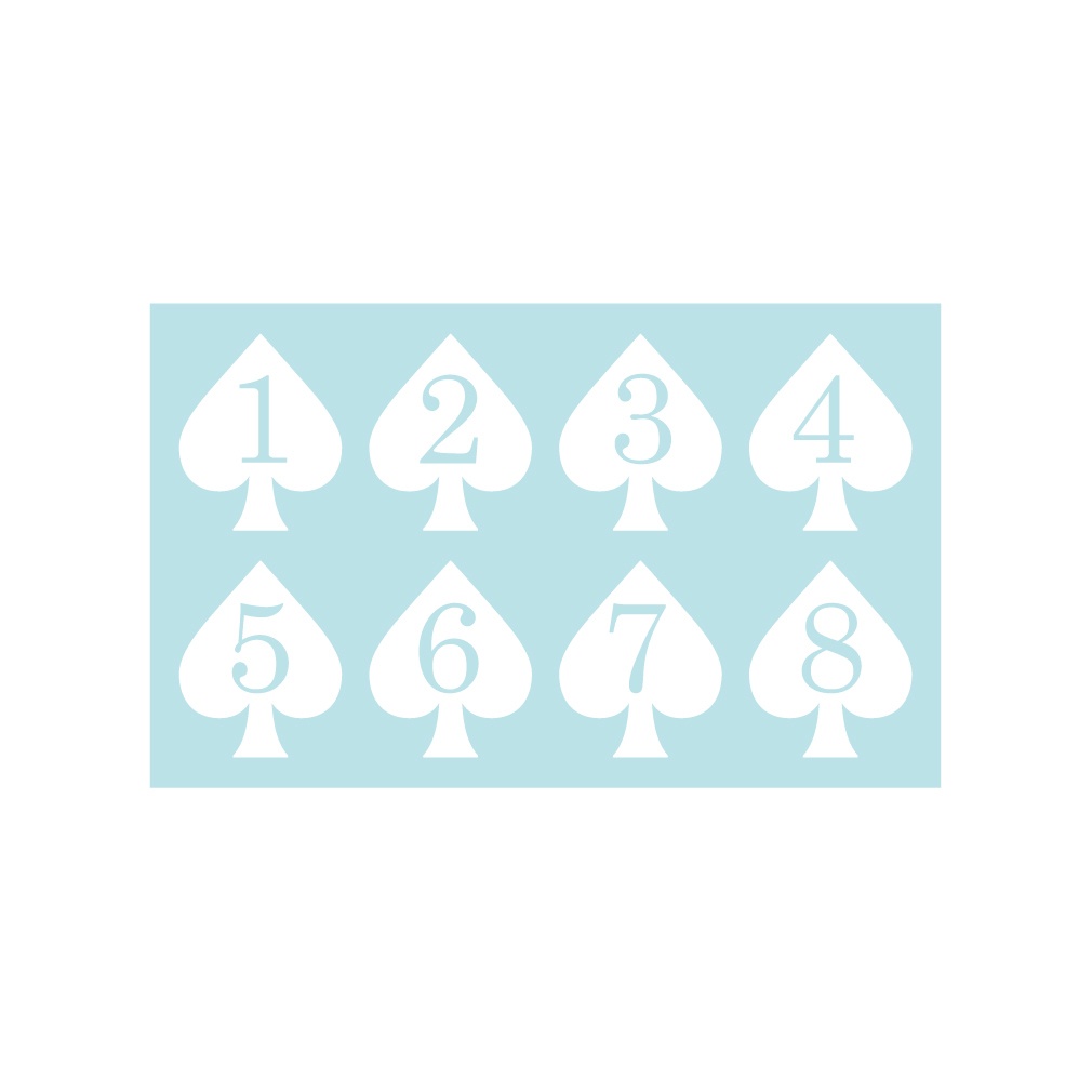 ステッカー トランプ スペード&数字(8片)