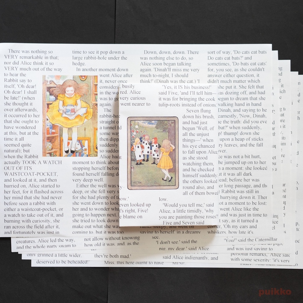 紙製ブックカバー 「不思議の国のアリス」5(カラー)(5枚セット)