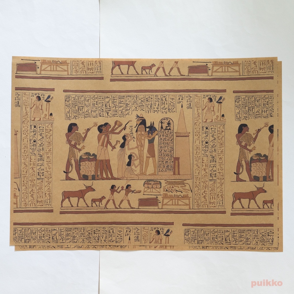 紙製ブックカバー エジプト 死者の書2(カラー) A3判(6枚セット)