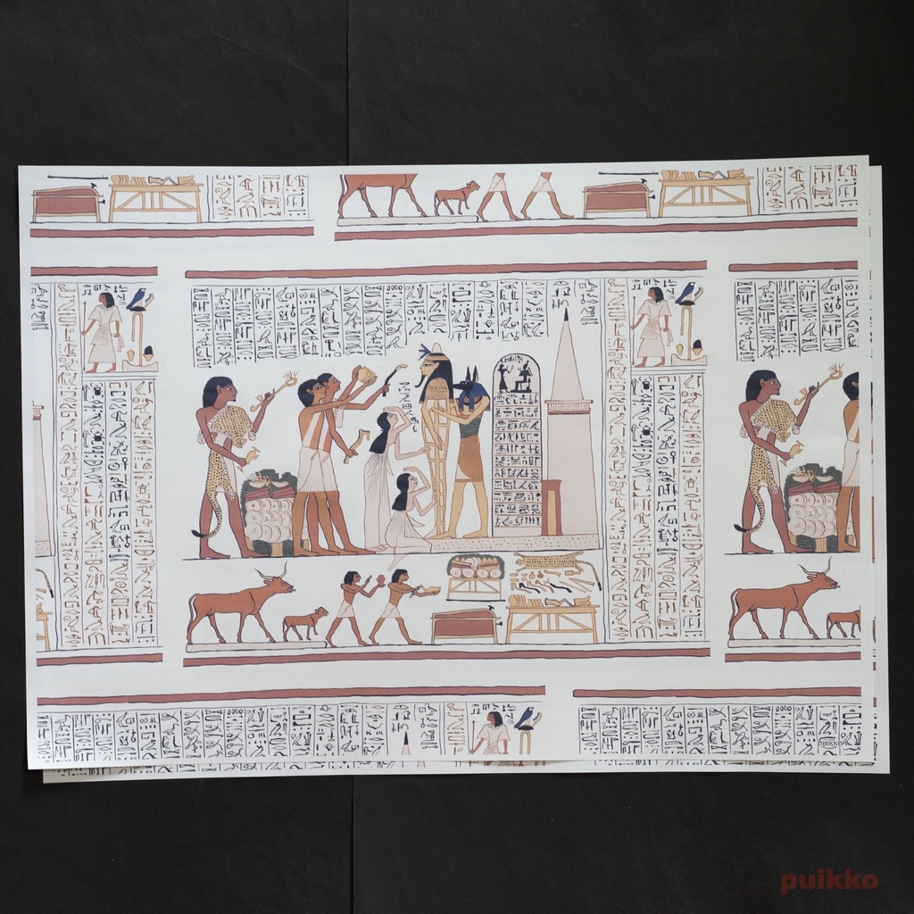 紙製ブックカバー エジプト 死者の書2(カラー) A3判(6枚セット)