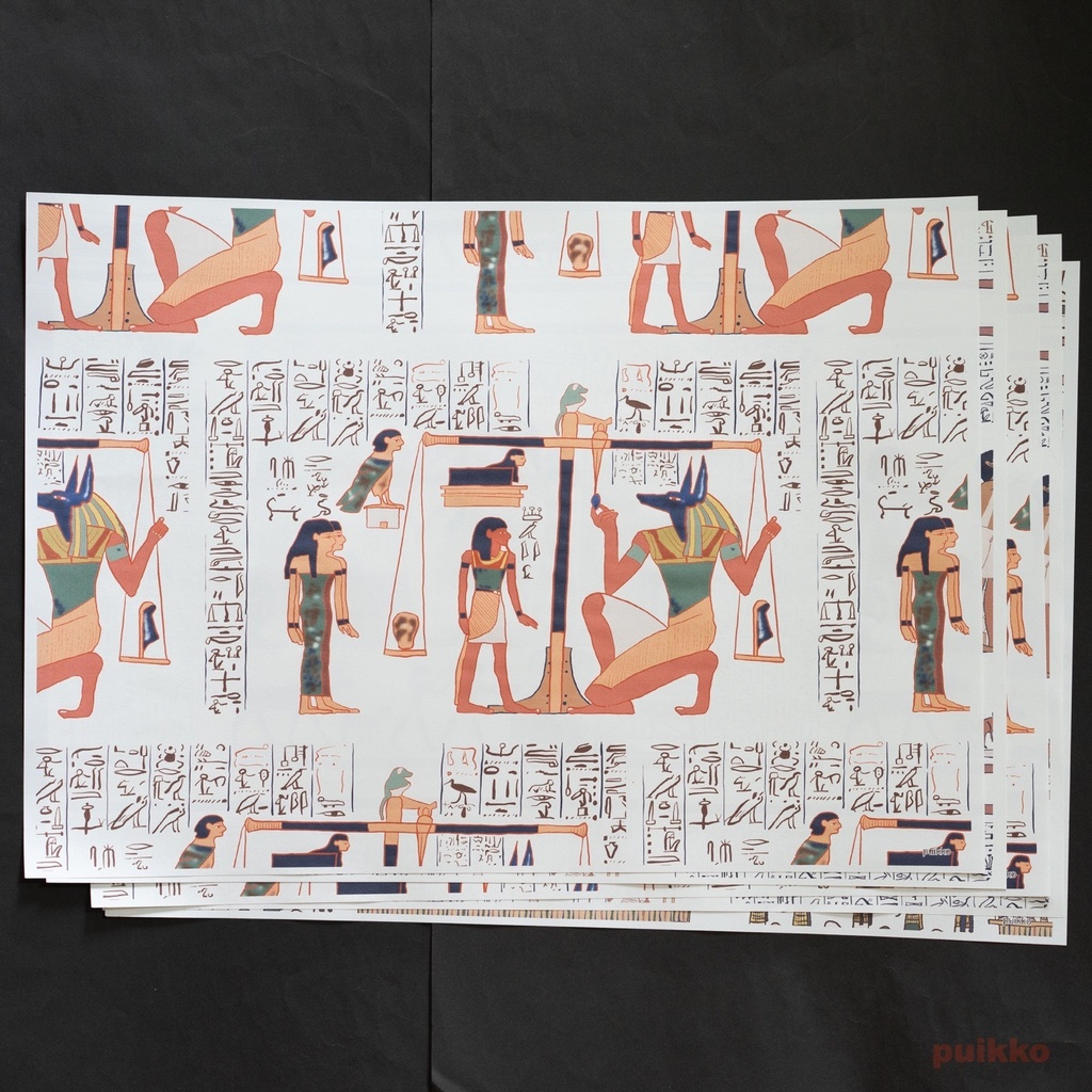 紙製ブックカバー エジプト 死者の書2(カラー) A3判(6枚セット)