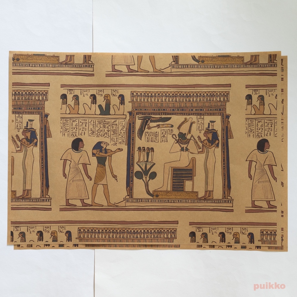 紙製ブックカバー エジプト 死者の書2(カラー) A3判(6枚セット)