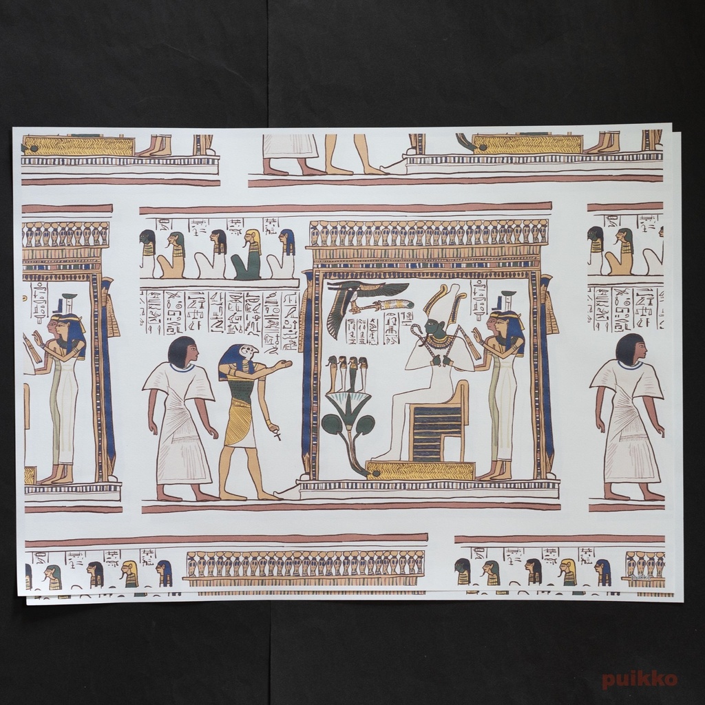 紙製ブックカバー エジプト 死者の書2(カラー) A3判(6枚セット)