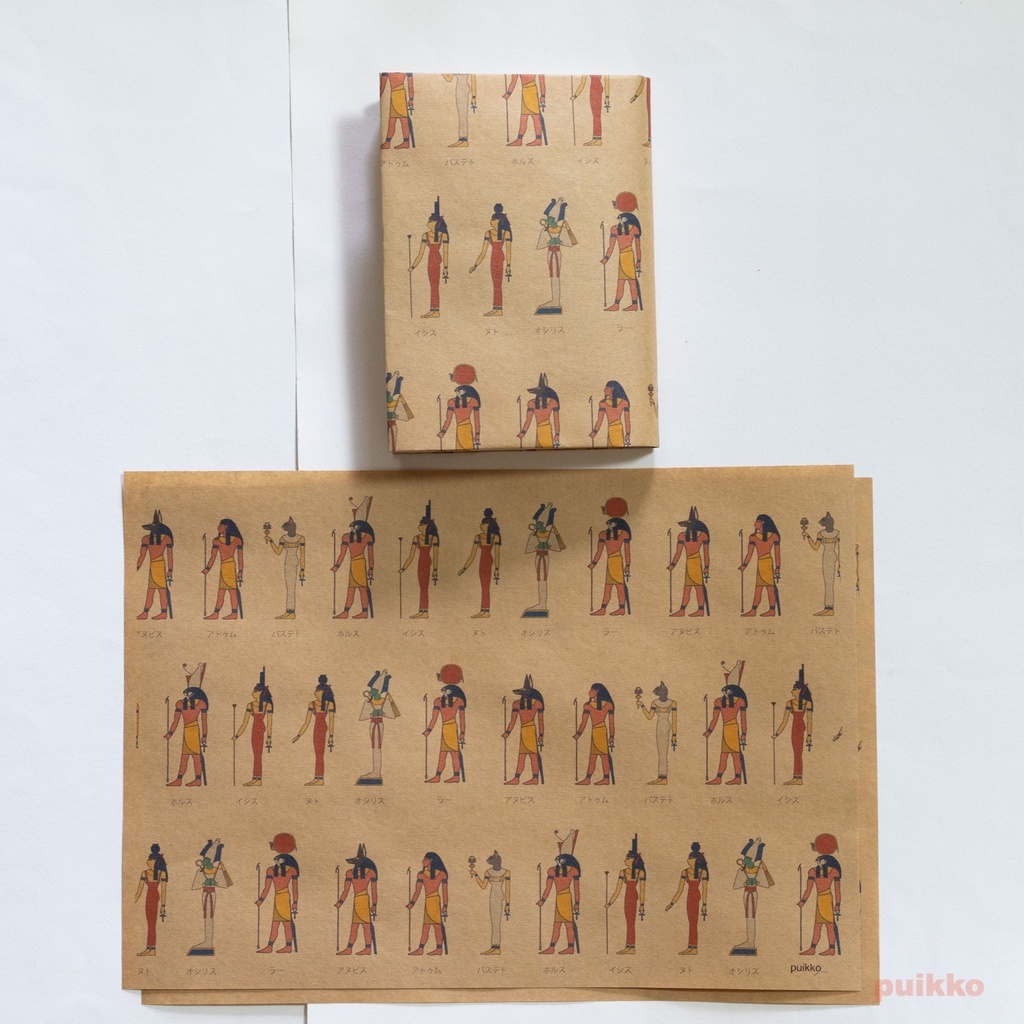 紙製ブックカバー エジプト神話の神(カラー)(6枚セット)