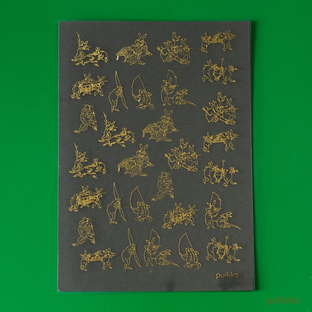 レジン封入用フィルム　「鳥獣戯画」2　箔押し