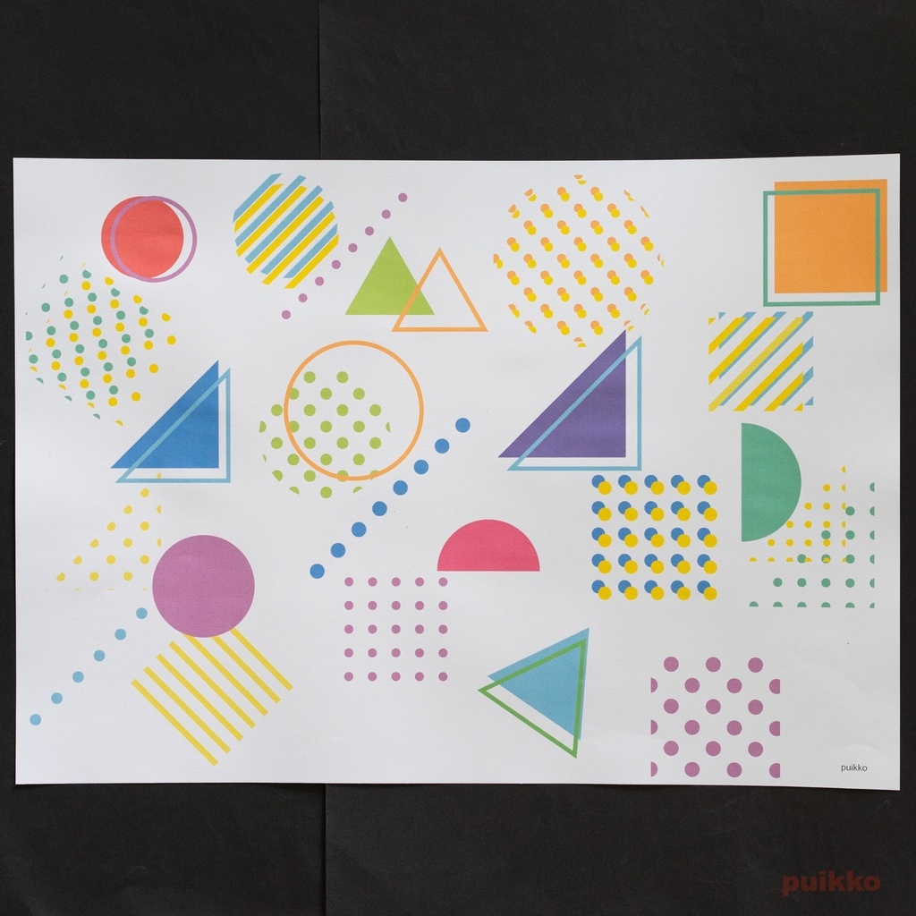 紙製ブックカバー メンフィス柄1(カラー) A3判(5枚セット)