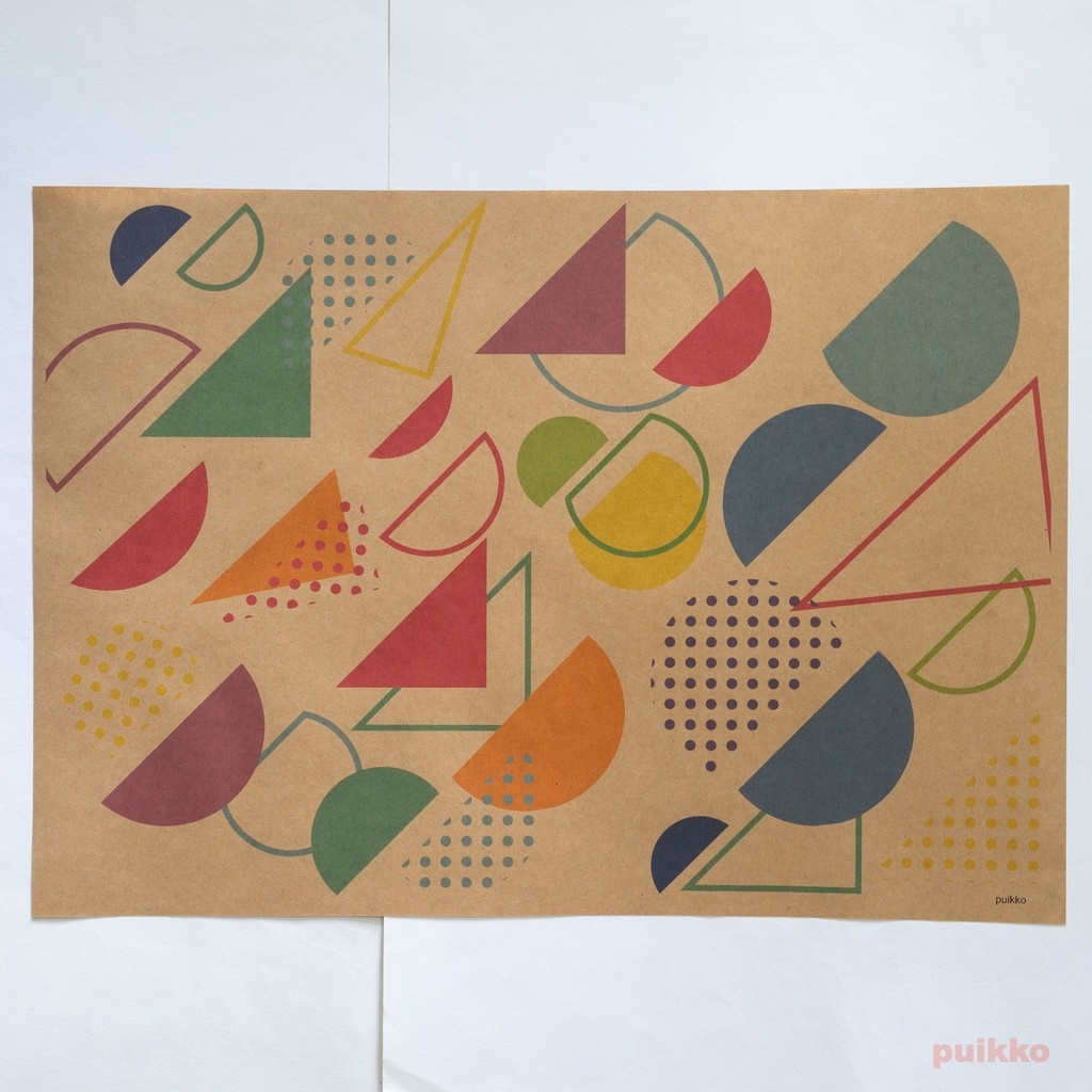 紙製ブックカバー メンフィス柄1(カラー) A3判(5枚セット)