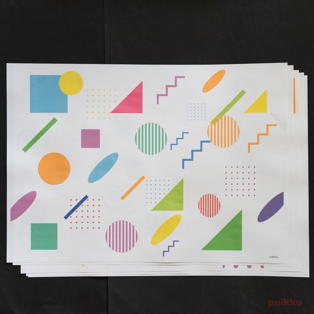 紙製ブックカバー メンフィス柄1(カラー) A3判(5枚セット)