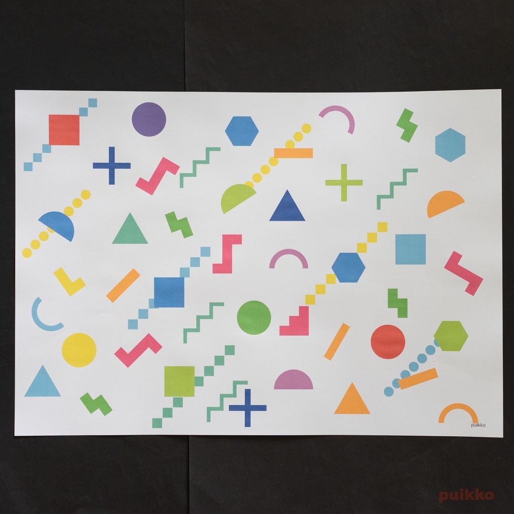 紙製ブックカバー メンフィス柄1(カラー) A3判(5枚セット)