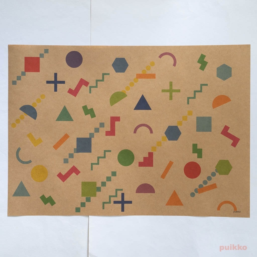 紙製ブックカバー メンフィス柄1(カラー) A3判(5枚セット)