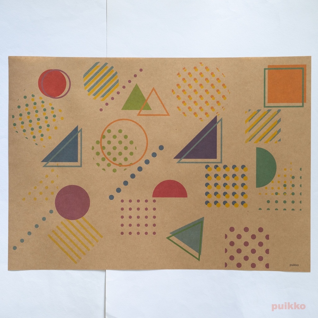 紙製ブックカバー メンフィス柄1(カラー) A3判(5枚セット)