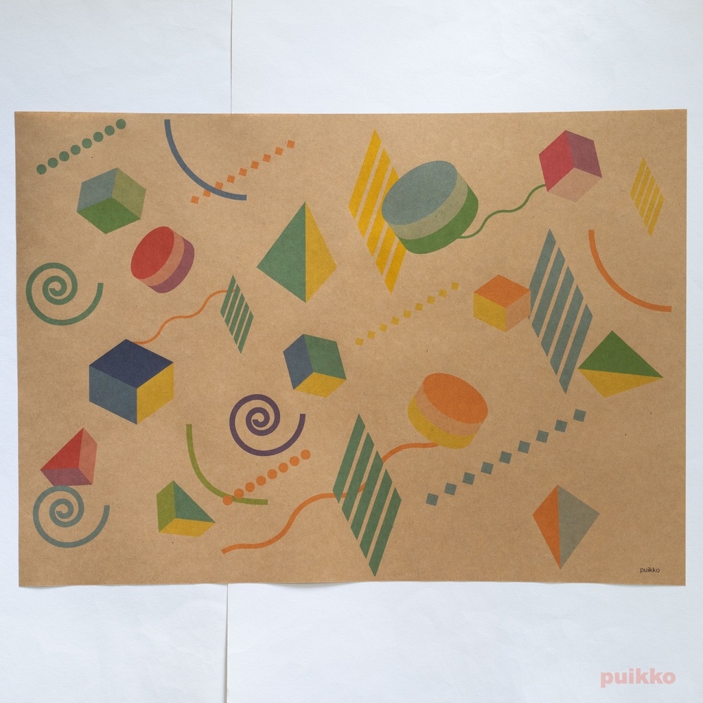 紙製ブックカバー メンフィス柄1(カラー) A3判(5枚セット)