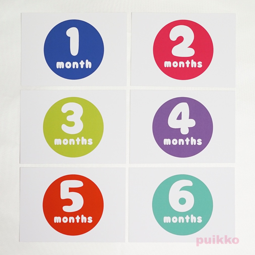 ベビーマンスリーカード 丸付き数字ふんわりラウンド(L判)