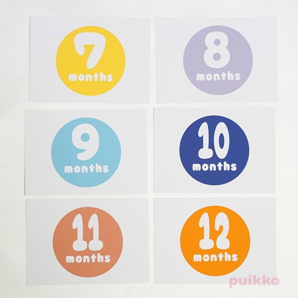 ベビーマンスリーカード 丸付き数字ふんわりラウンド(L判)