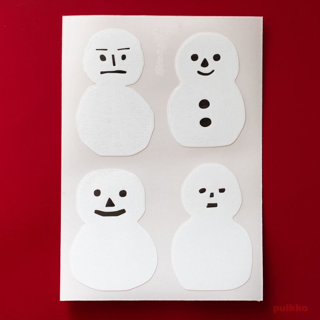 ステッカー 雪だるま(4片)(重ね貼りタイプ)