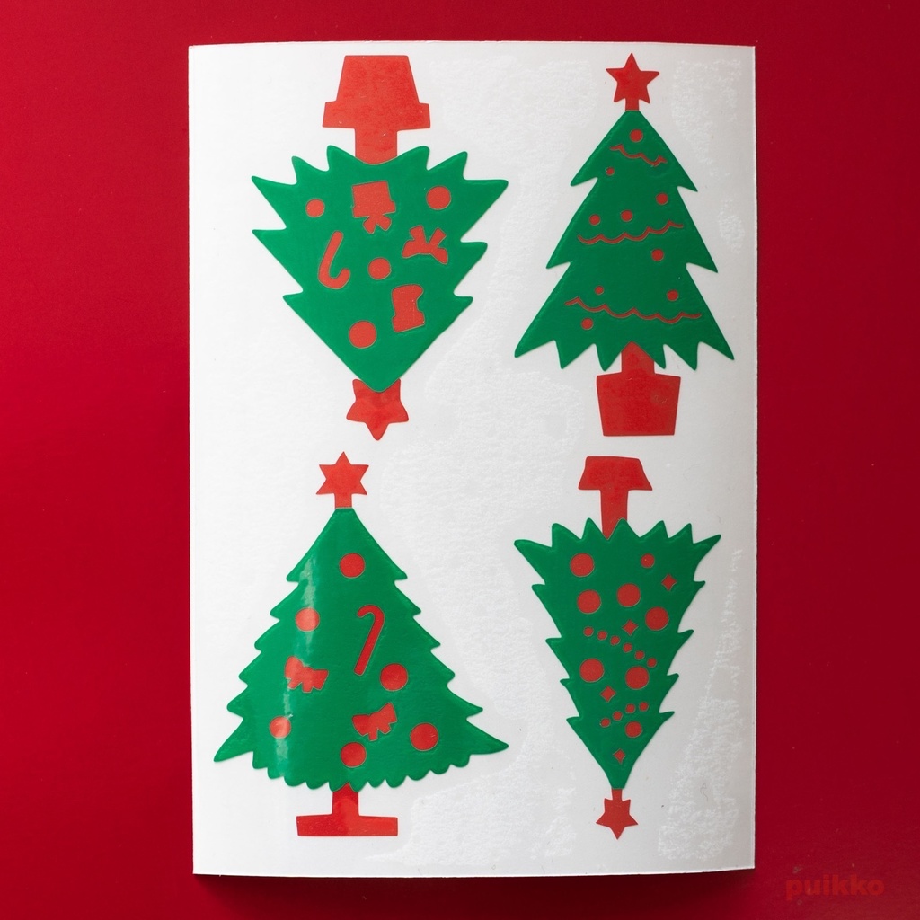 ステッカー　クリスマスツリー（4片）（重ね貼りタイプ）