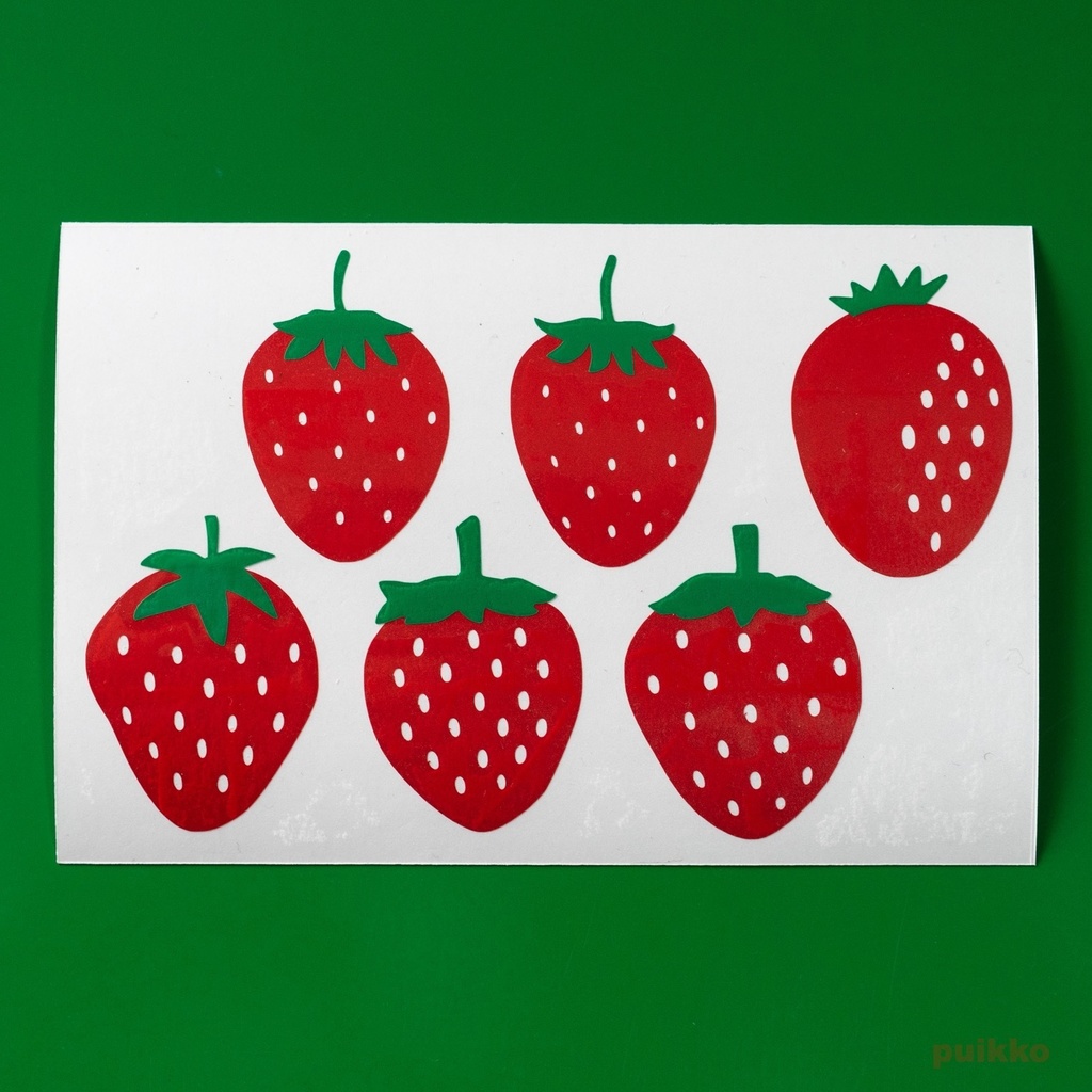 ステッカー イチゴ(6片)(重ね貼りタイプ)