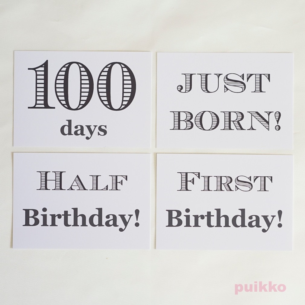 ベビーマンスリーカード モノトーン(L判)