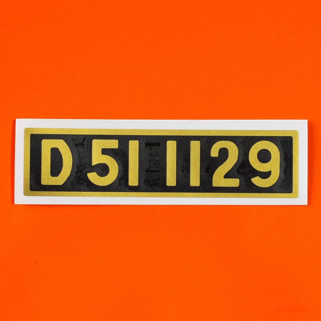 ステッカー　蒸気機関車の銘板　D51（重ね貼りタイプ）