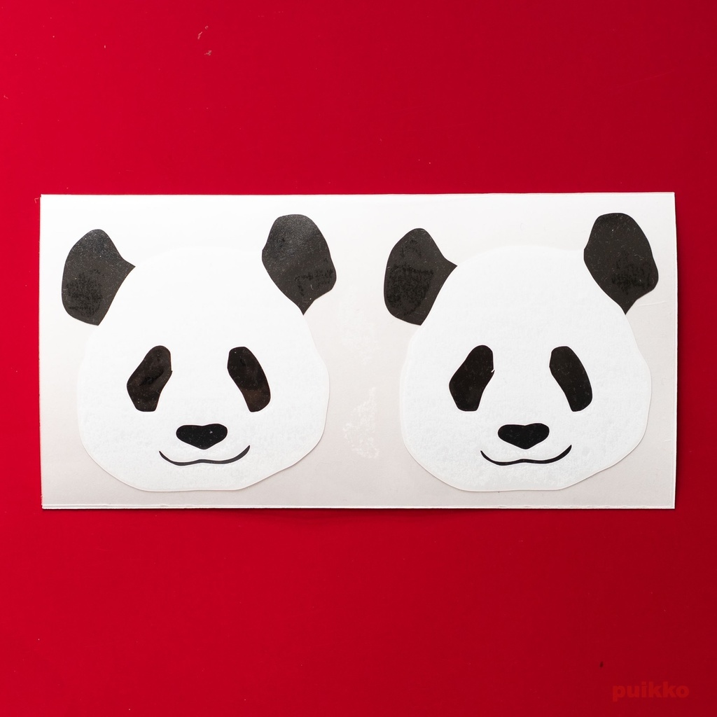 ステッカー　パンダの顔・小（2片）（重ね貼りタイプ）