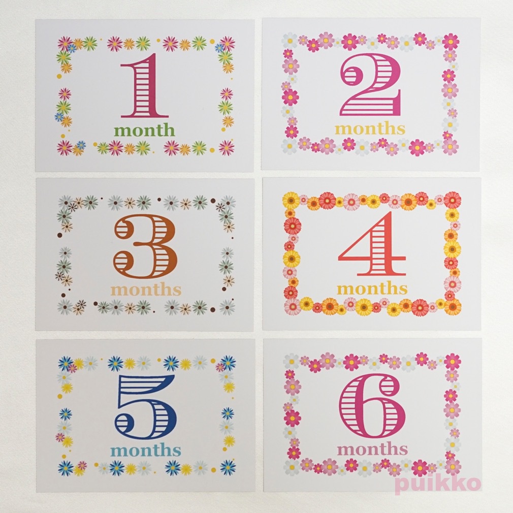 ベビーマンスリーカード 花のフレーム(L判)